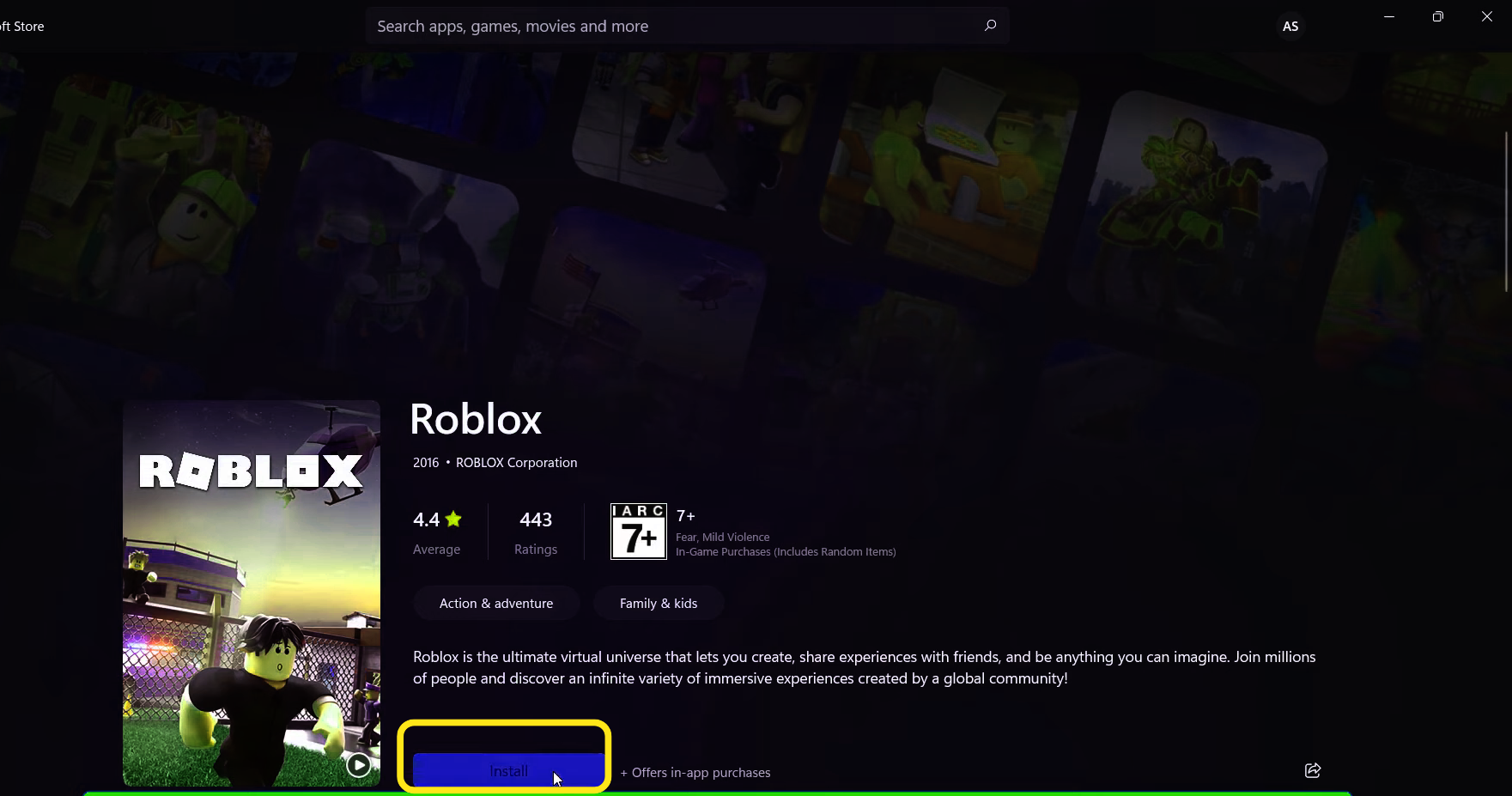 Roblox install