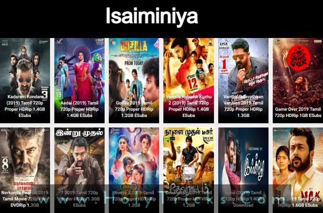 Isaiminiya 2021: Latest Tamil Full HD Movies, Tamil Dubbed Movies Free Download illegal Website Isaiminiya.com