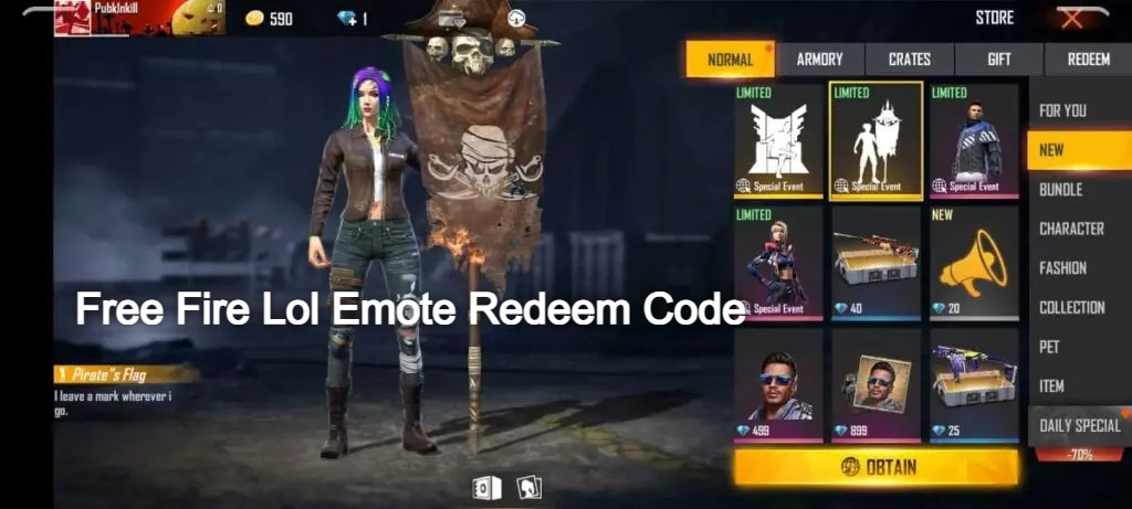 Free Fire Lol Emote Redeem Code, How to Redeem Lol Emote Code in Free Fire?