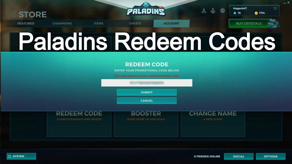 Paladins Codes: Diverse characters, exciting battles, unique skins, and rewards await!