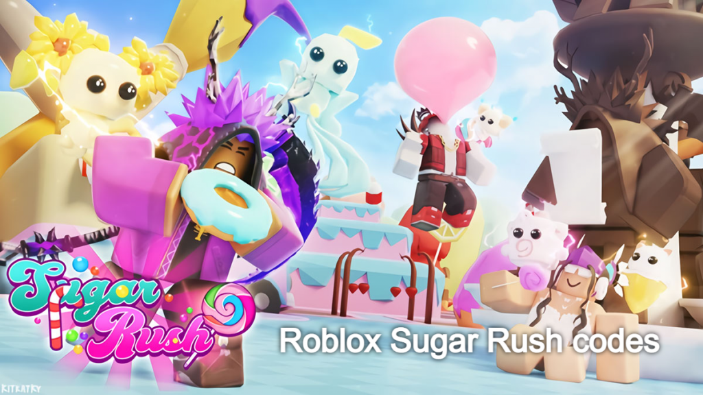 Roblox Sugar Rush gameplay featuring candies, pets, and rewards