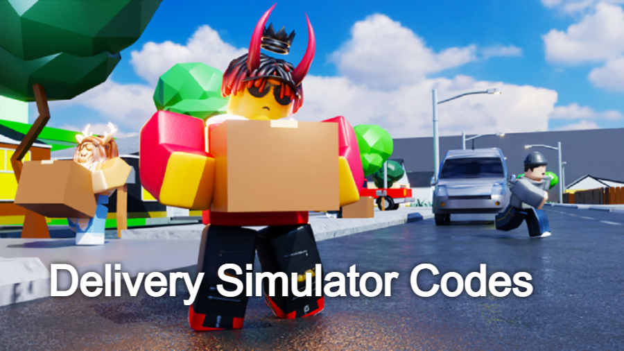 "Roblox delivery simulator game interface with codes and rewards