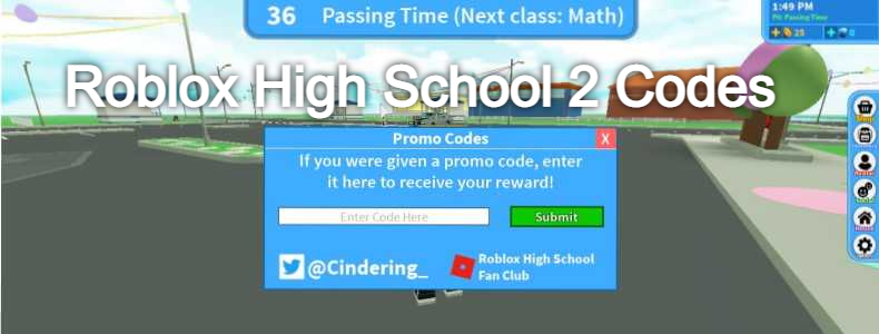 Roblox High School 2 Codes