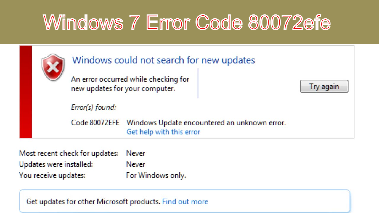 Windows 7 Error Code 80072efe: How to Fix Windows 7 Update Error Code 80072efe?