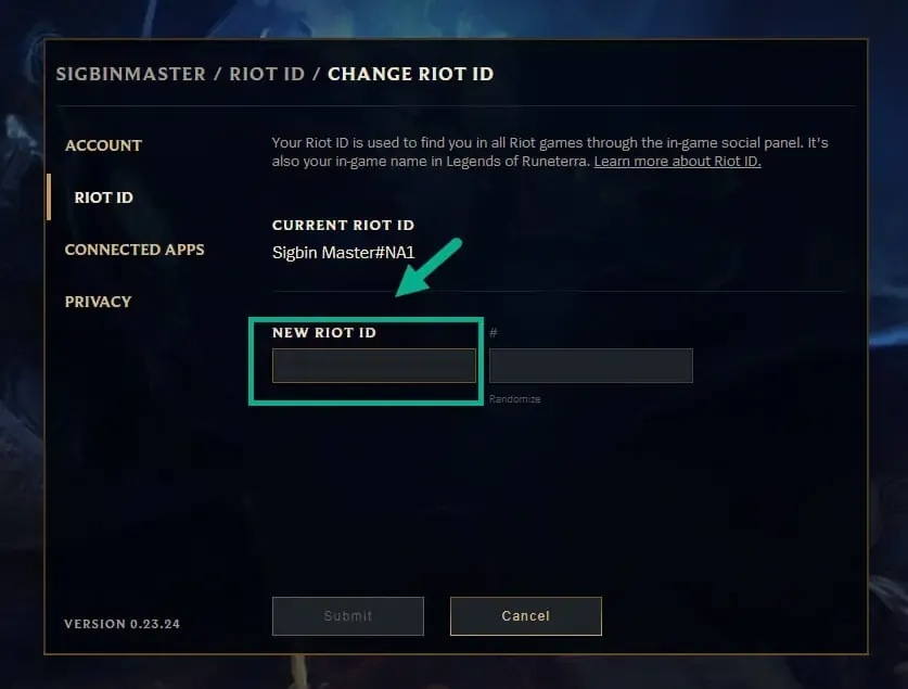 new riot id