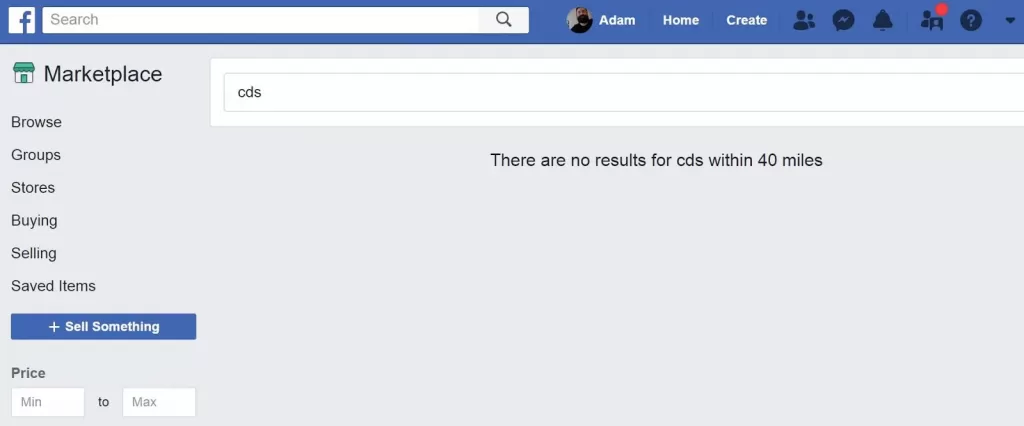 Facebook Search Not Working