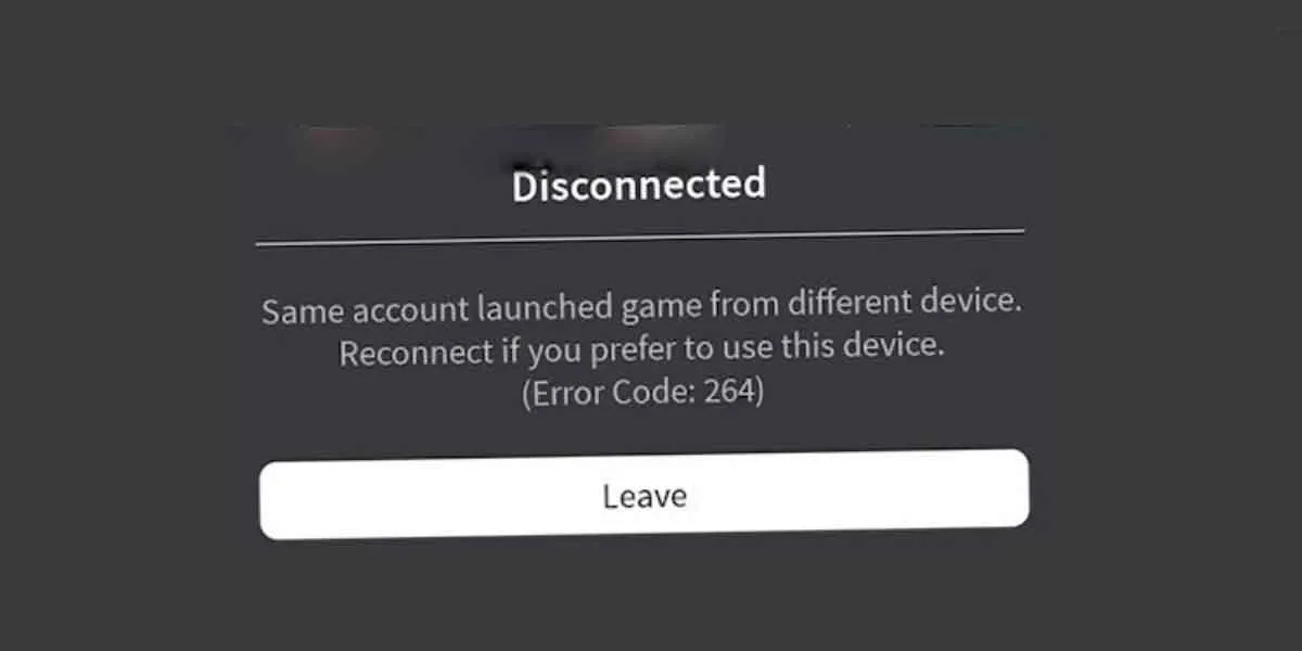 Roblox Error Code 264