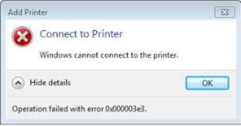 How Can I Fix Windows Cannot Connect To The Printer 0x000003e3 Error