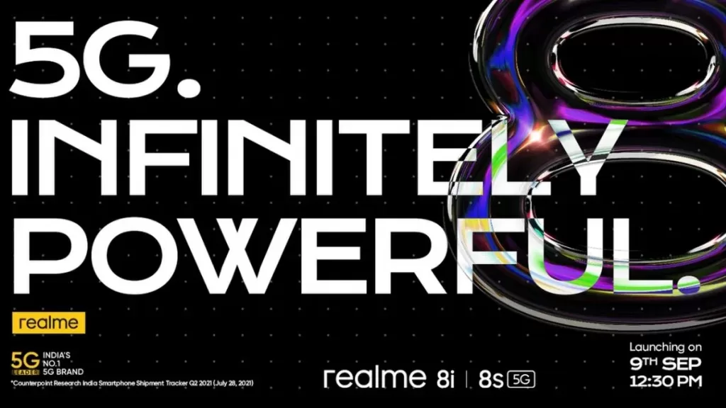 Realme 8s and Realme 8i phones will be launched on September 9
