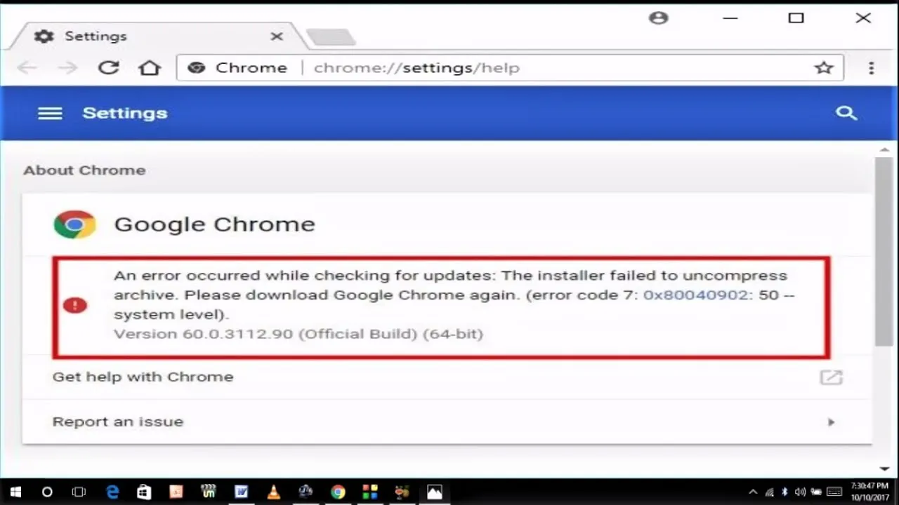 How To Fix Chrome Update Error 0x80040902 On Windows 10