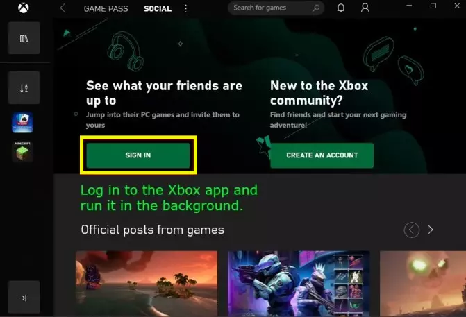 Sign in to the Xbox app