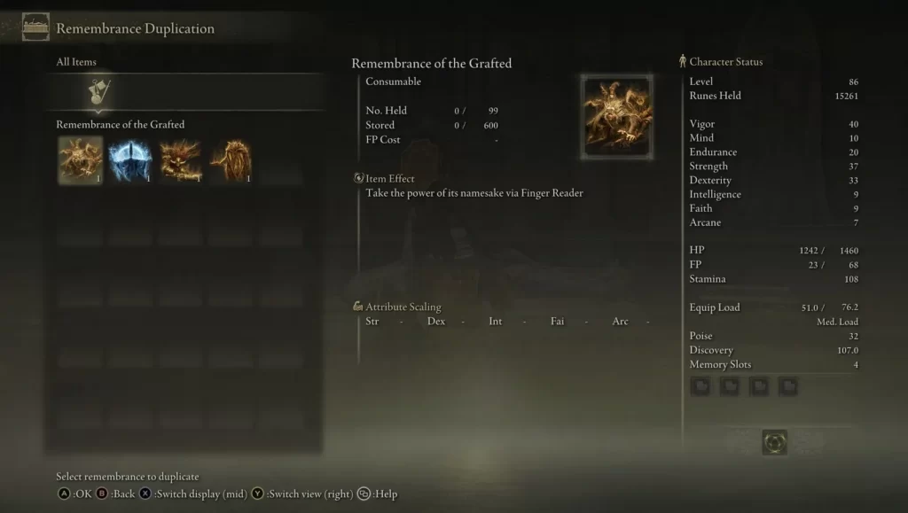 Elden Ring Remembrance Duplication not Working