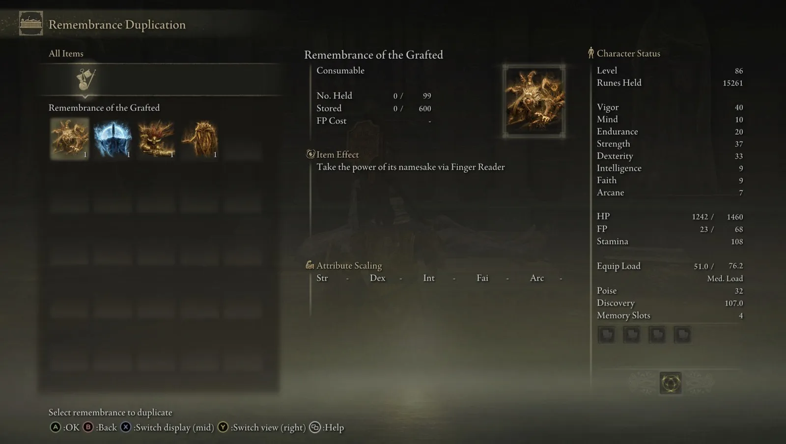Elden Ring Remembrance Duplication not Working