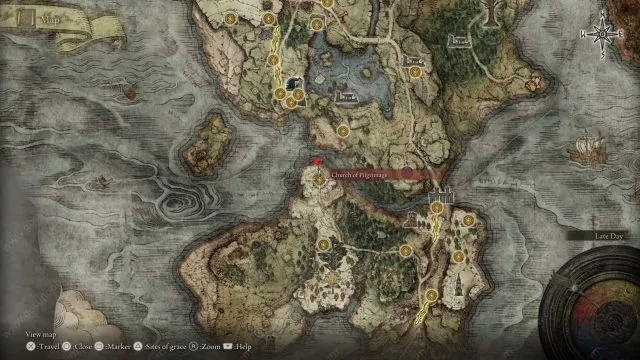 Map location of the Prophecy Painting reward in Elden Ring