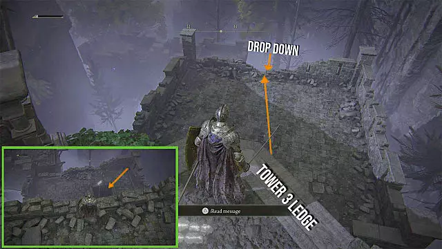 elden ring sword night flame tower drop down ladder