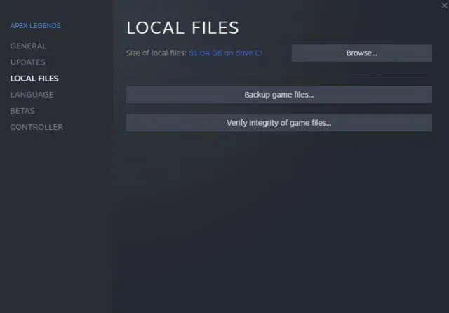 verify integrity of game files on steam