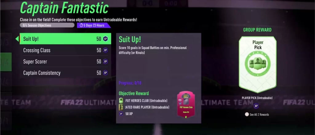 How to complete Captain Fantastic FIFA 22 objectives fast