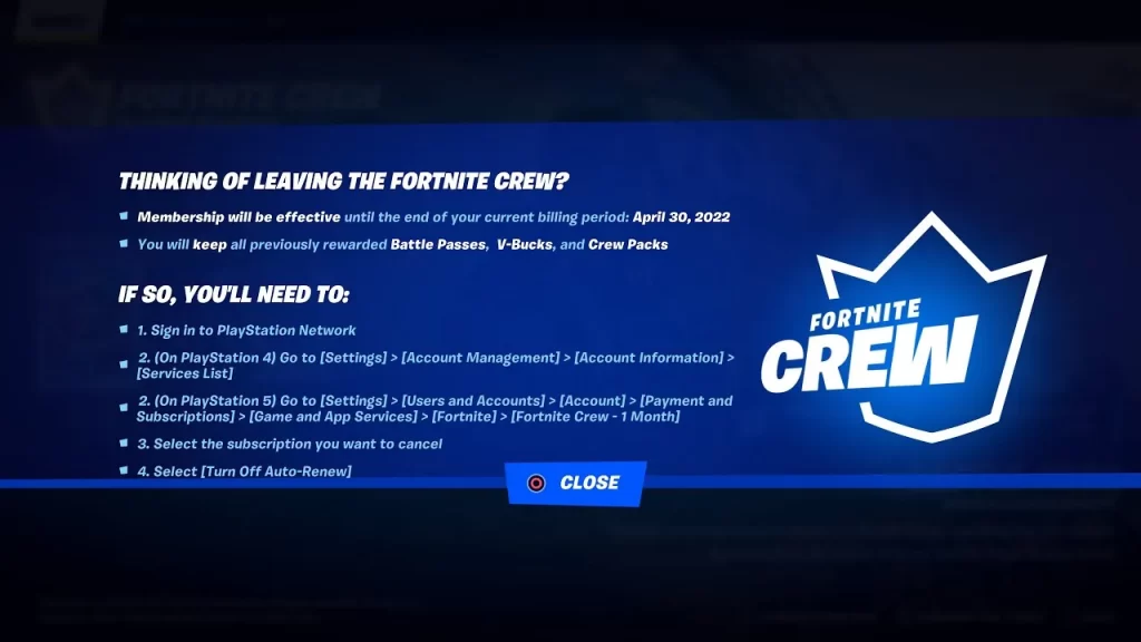 How to Cancel Fortnite Crew Xbox Playstation Switch Android PC