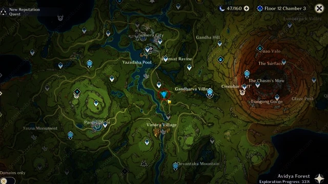 Start Rana questline at this map location