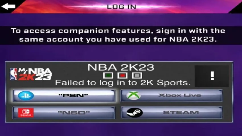 How to fix NBA 2K23 Failed to Login to 2K Sports Error