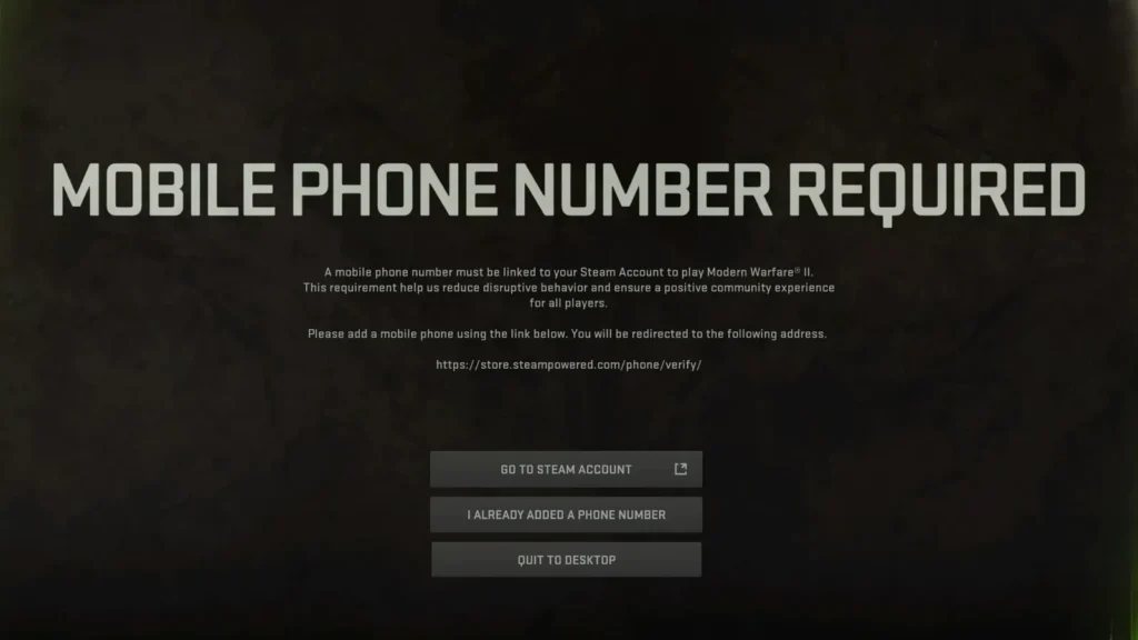 Modern Warfare 2 Beta Steam Verify Phone Number Issue Fix