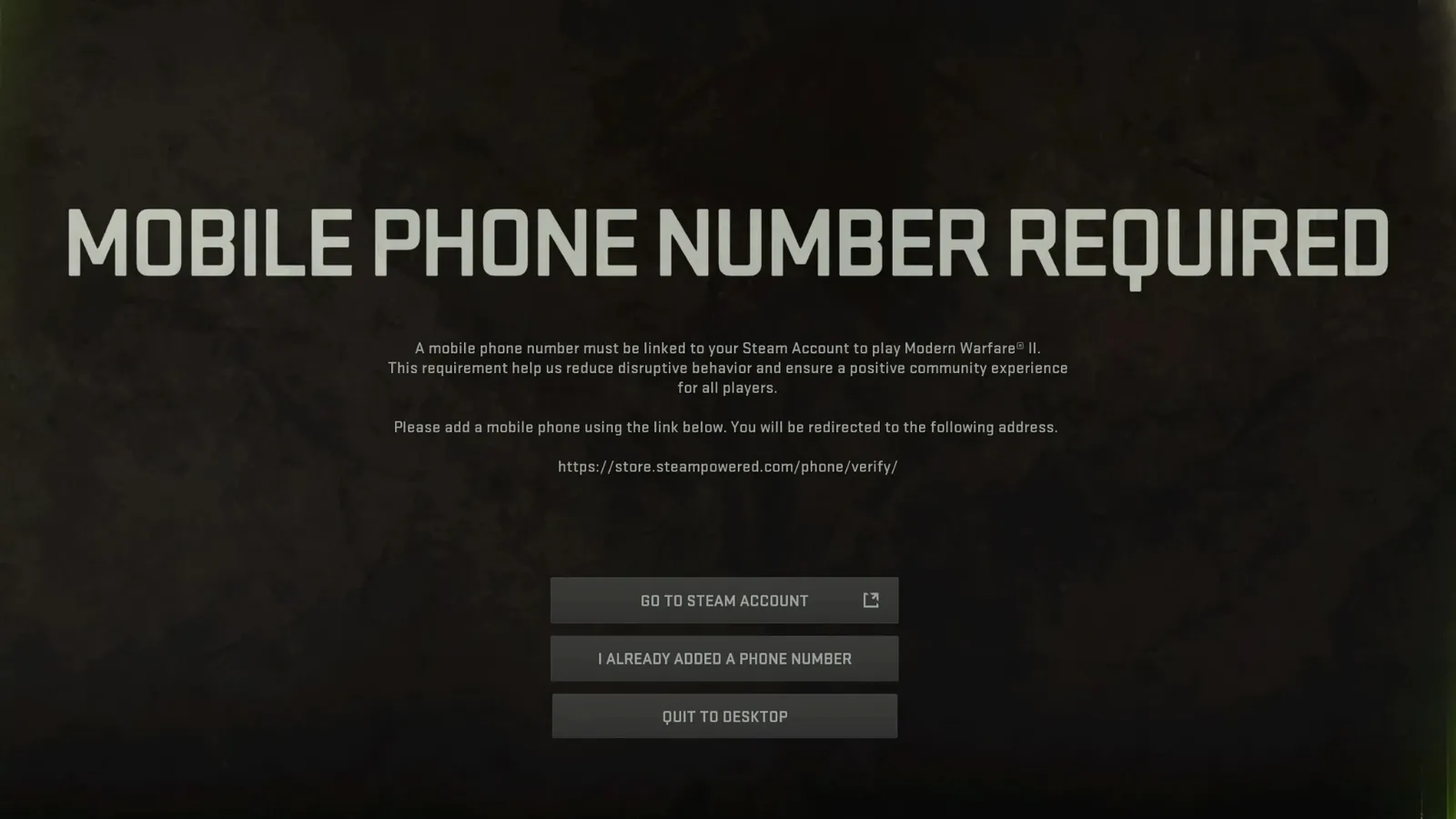 Modern Warfare 2 Beta Steam Verify Phone Number Issue Fix