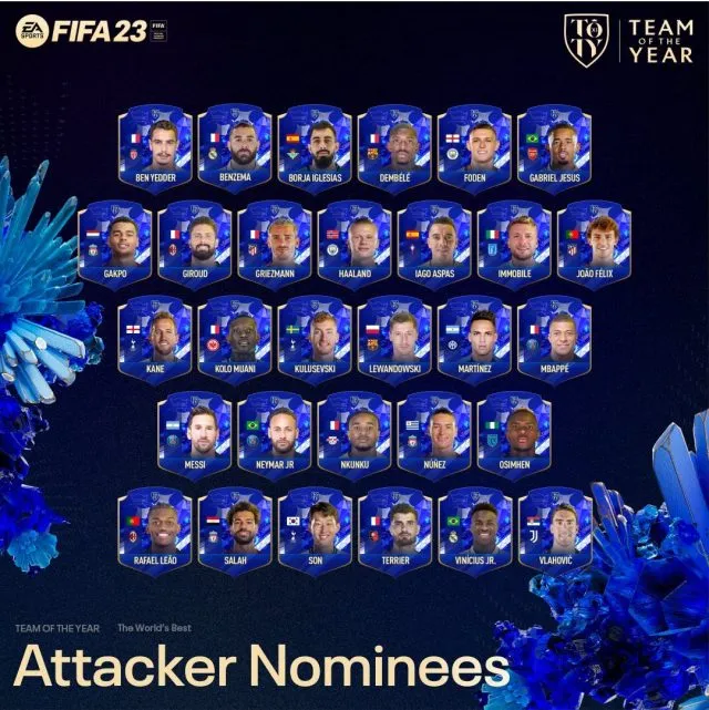 Attacker Nominees FIFA 23 TOTY