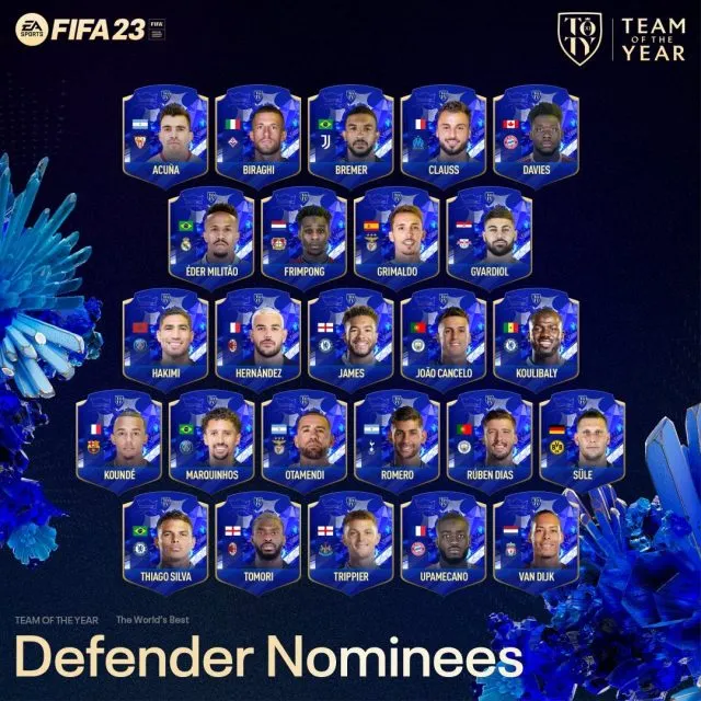 Nominees defender FIFA 23 TOTY