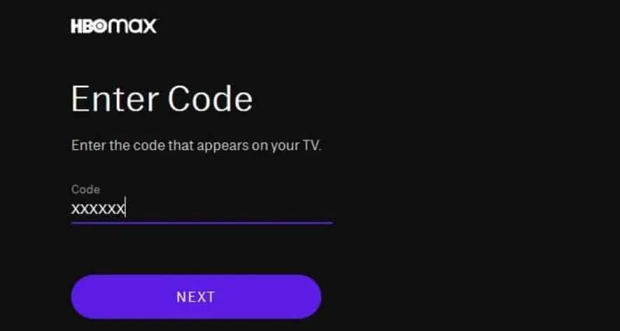 HBO Max TV Sign In Enter Code Xfinity