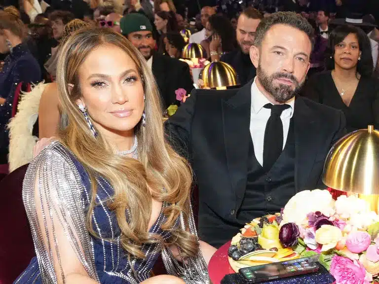 Jennifer Lopez and Ben Affleck attend the 65th Grammys. (Kevin Mazur / Getty Images) @Provided by Today