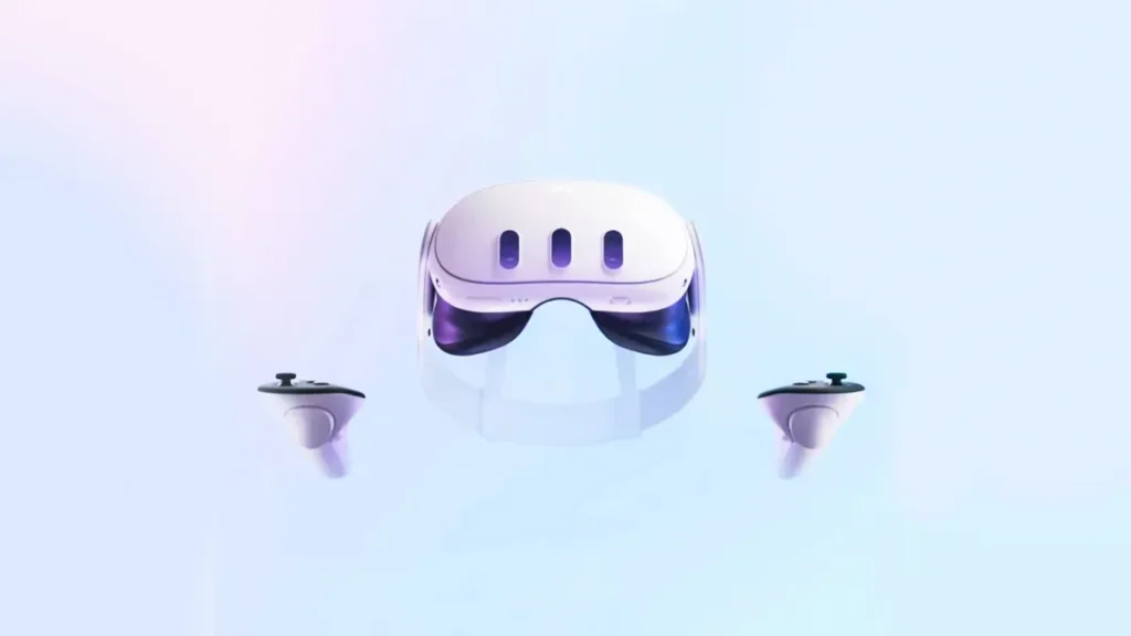 Illustration depicting AirPods connected to a VR headset