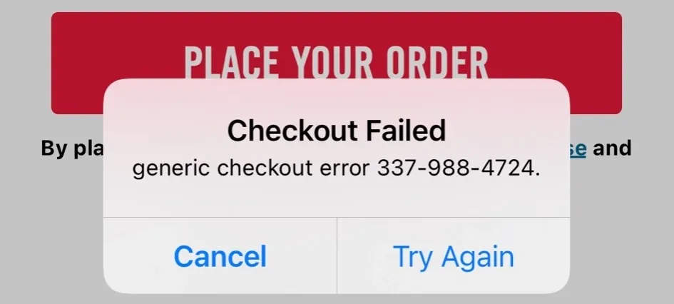 Reasons Behind Generic Checkout Error Dominos