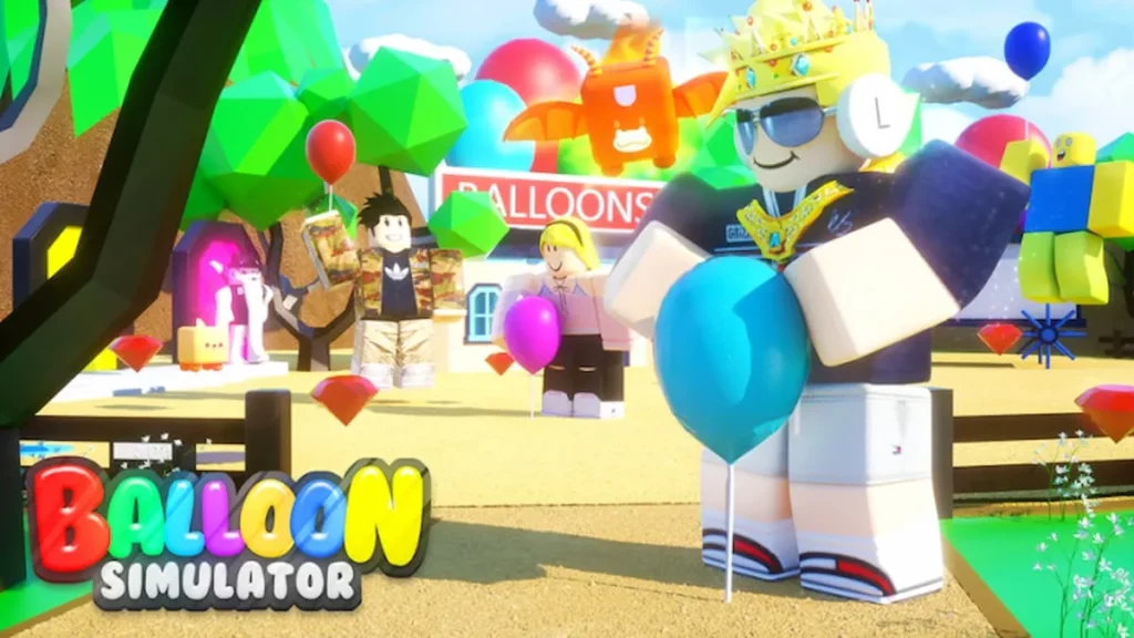 Roblox Balloon Simulator: Floating balloons, happy gamers, exciting adventures