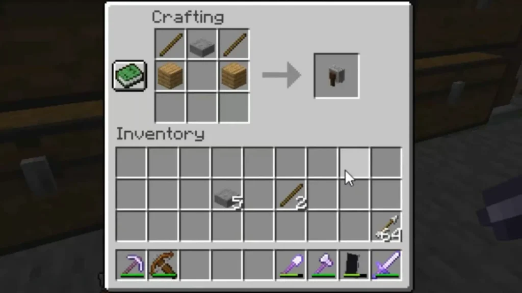 Here's how your crafting table should appear.