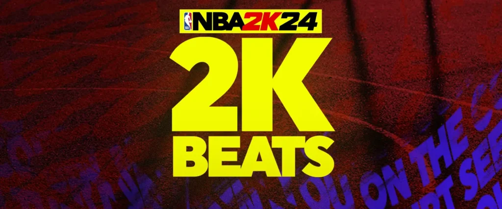 NBA 2K24 video game controller with music notes symbolizing the soundtrack