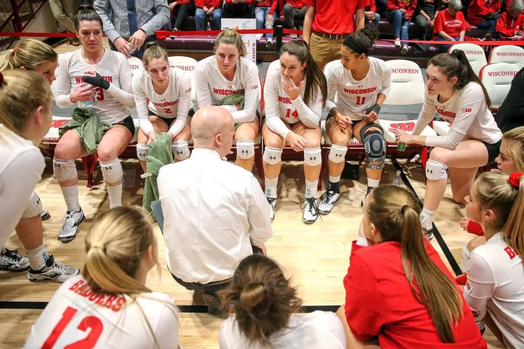 The Wisconsin Badgers head coach is discussing the controversy about the locker room video