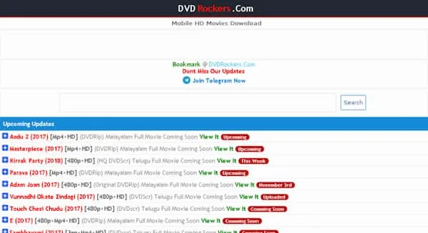 Dvdrockers: Watch Illegal Free Leaked HD Online Tamil, Telugu, Bollywood, Hollywood, Latest Movies, TV Shows, Videos Download, Latest Movies News at Dvdrockers website